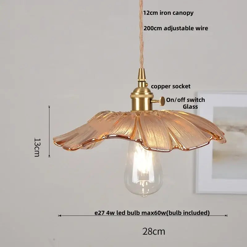Fluted clear glass pendant light with brass finish – kitchen dining