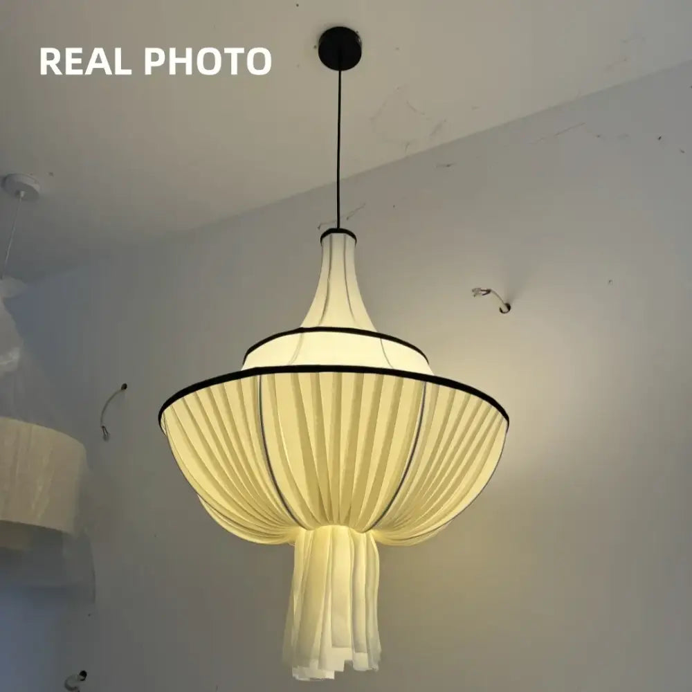 French fabric decorbites creamy e27 foyer chandelier bedroom light