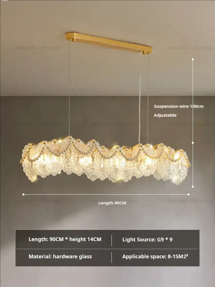 French luxury gold decorbites glass chandelier dining room lace crystal