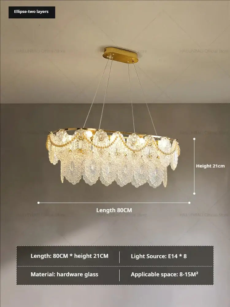 French luxury gold decorbites glass chandelier dining room lace crystal
