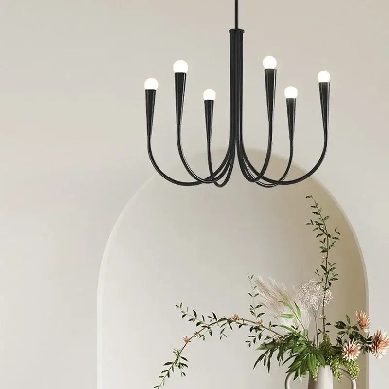 French style gold & black pendant light chandelier dining room