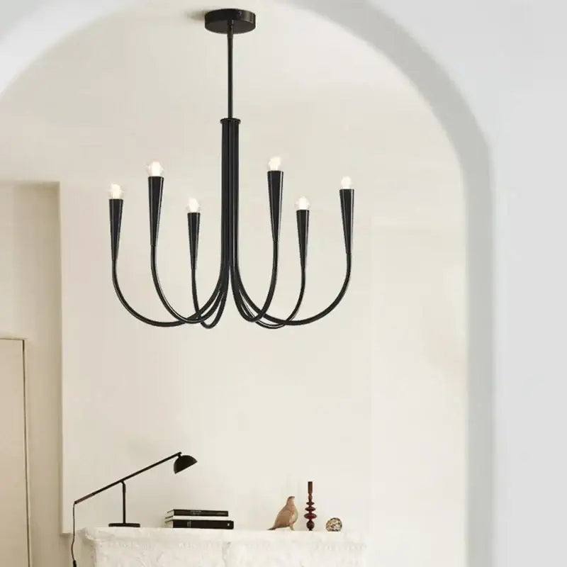 French style gold & black pendant light chandelier dining room