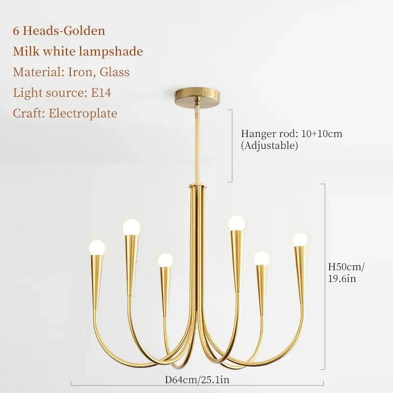 French style gold & black pendant light chandelier dining room