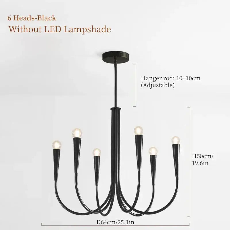 French style gold & black pendant light chandelier dining room
