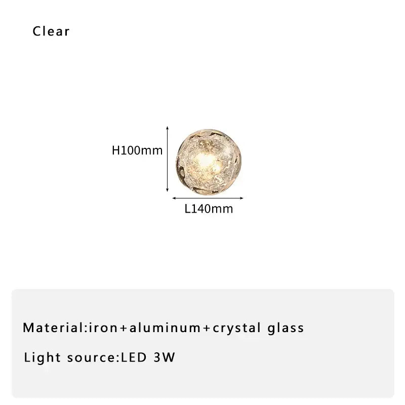 Galaxy blue & amber glass wall sconce lamps for living room lighting