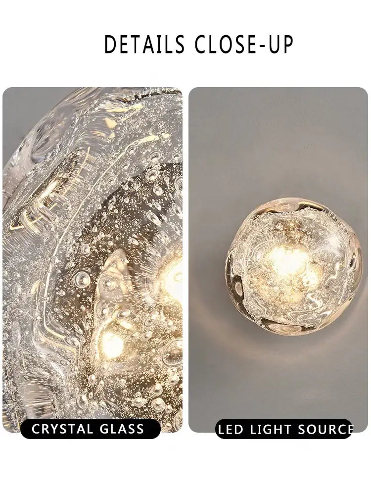 Galaxy blue & amber glass wall sconce lamps for living room lighting