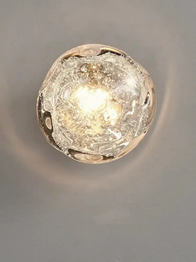 Galaxy blue & amber glass wall sconce lamps for living room lighting