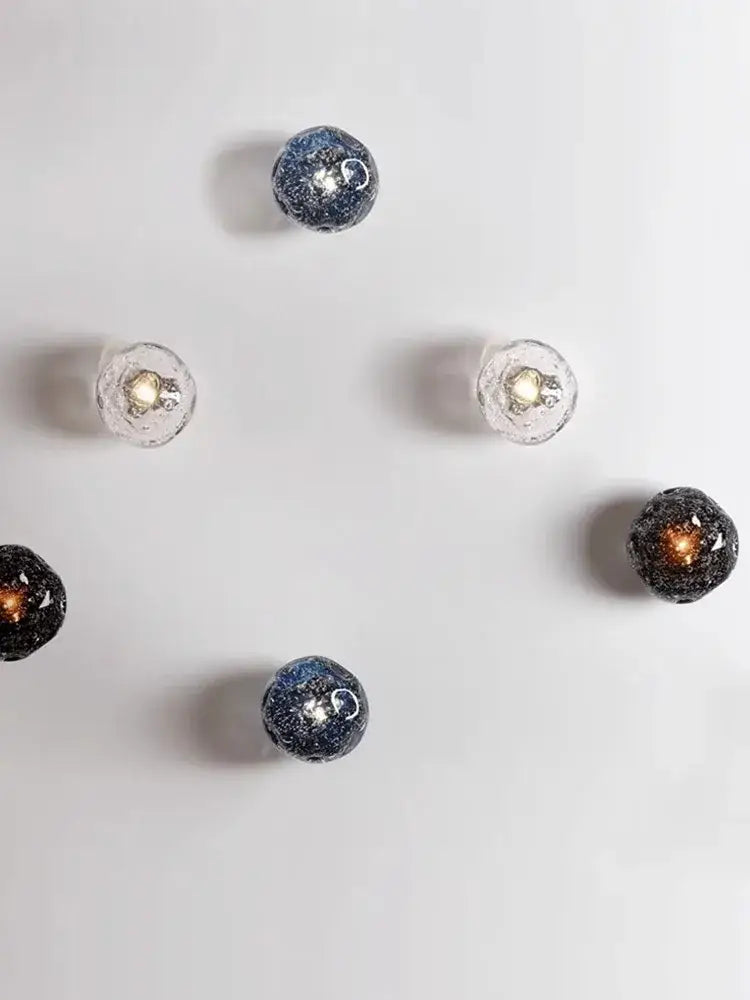 Galaxy blue & amber glass wall sconce lamps for living room lighting