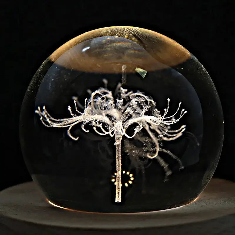 Galaxy crystal ball music box bedroom rotating wooden light glow