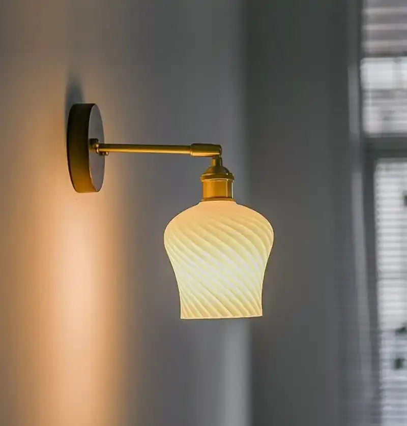 Geometric amber & cream glass pendant light for dining room