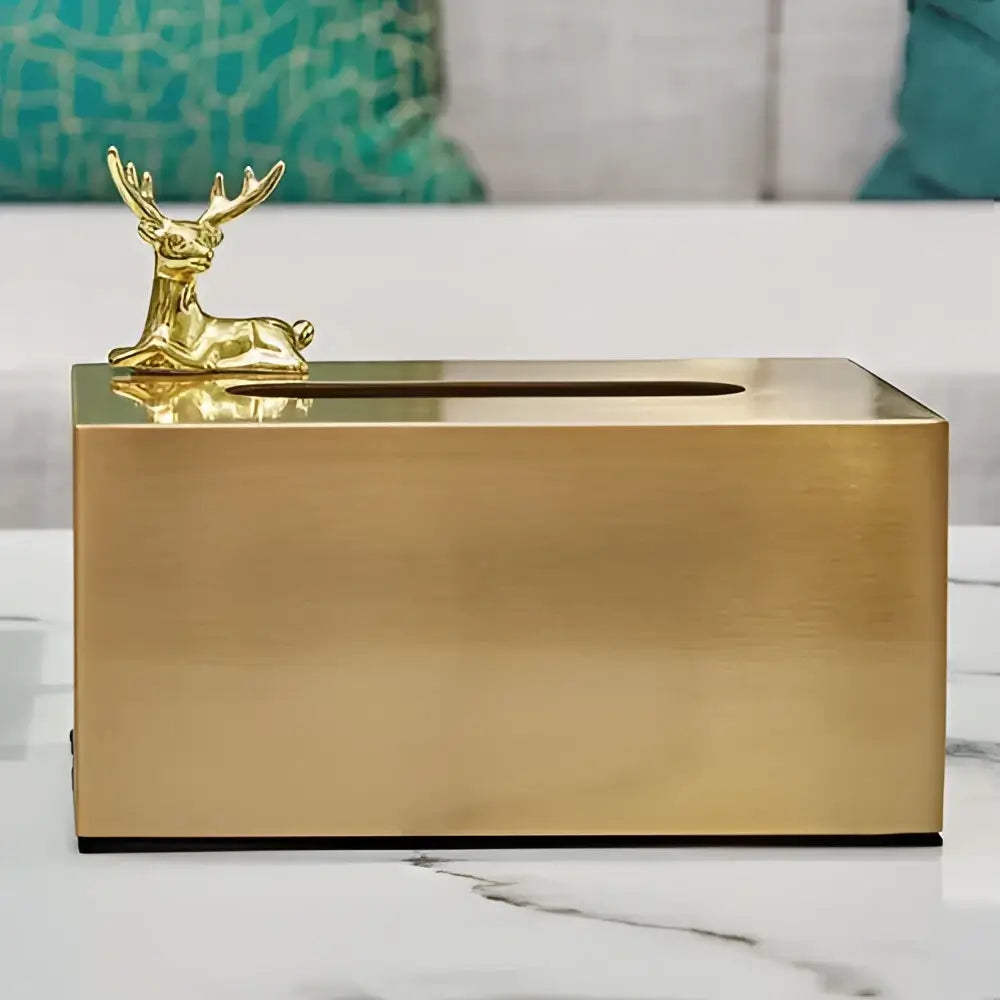 Geometric animal brass color tissue box living room decor