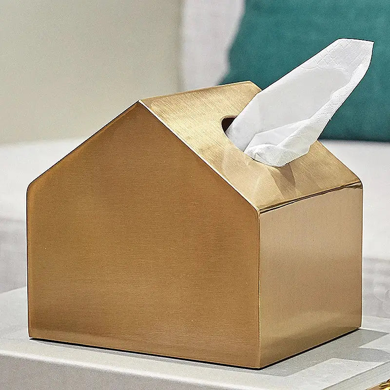 Geometric animal brass color tissue box living room decor