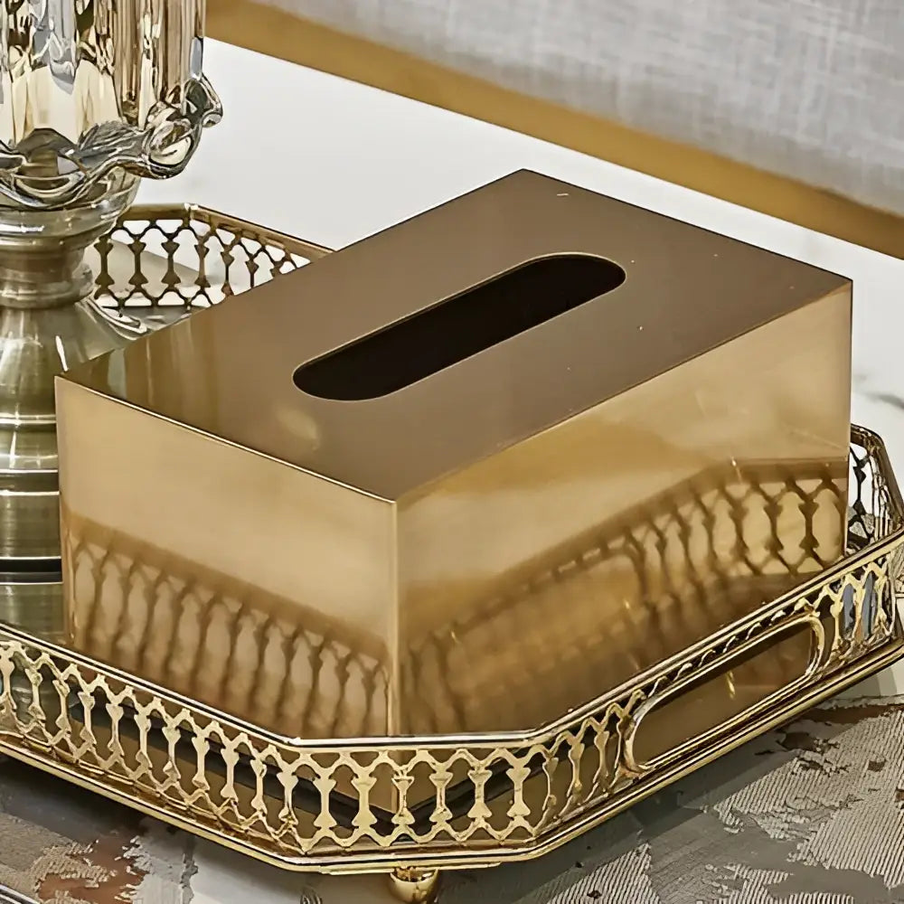 Geometric animal brass color tissue box living room decor