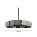 Geometric black & gold metal pendant light for dining room