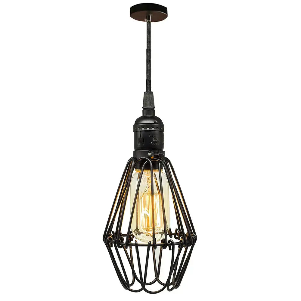 Geometric black metal chandelier kitchen wireframe pendant light