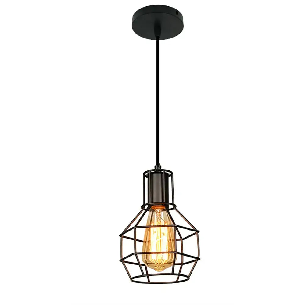 Geometric black metal chandelier kitchen wireframe pendant light