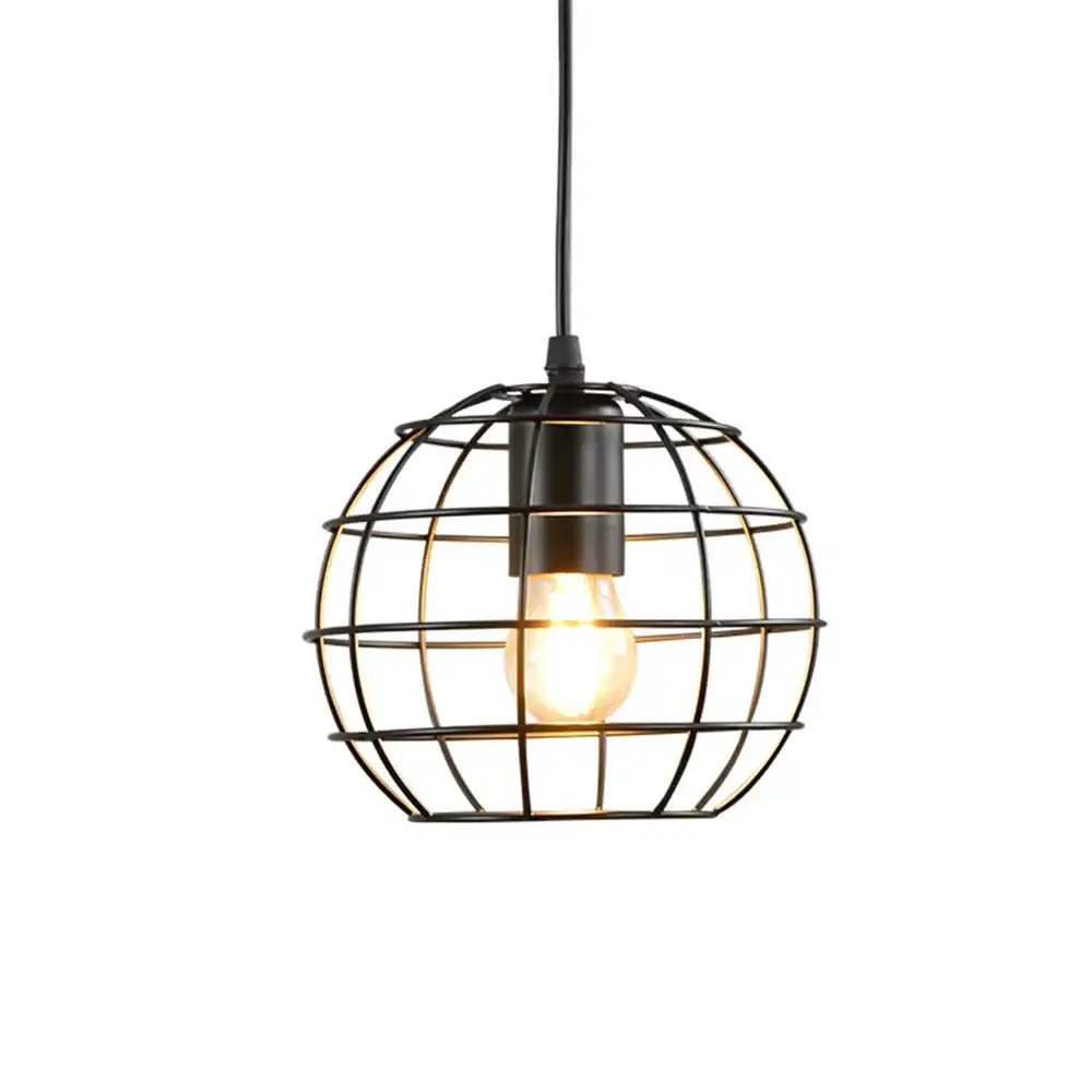 Geometric black metal chandelier kitchen wireframe pendant light