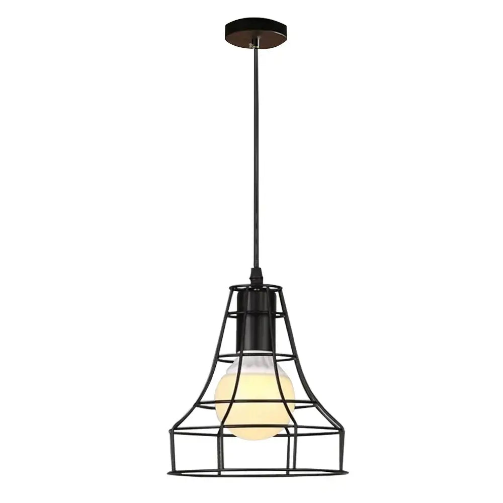 Geometric black metal chandelier kitchen wireframe pendant light