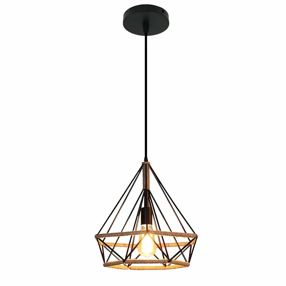 Geometric black metal chandelier kitchen wireframe pendant light