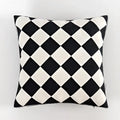 Geometric black & white embroidered cushion cover living room decor