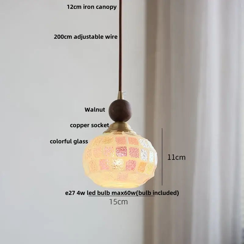 Geometric brass and clear glass led pendant light dining room