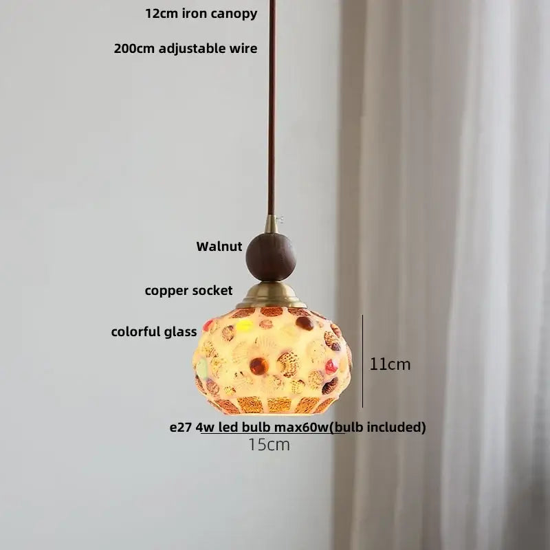 Geometric brass and clear glass led pendant light dining room