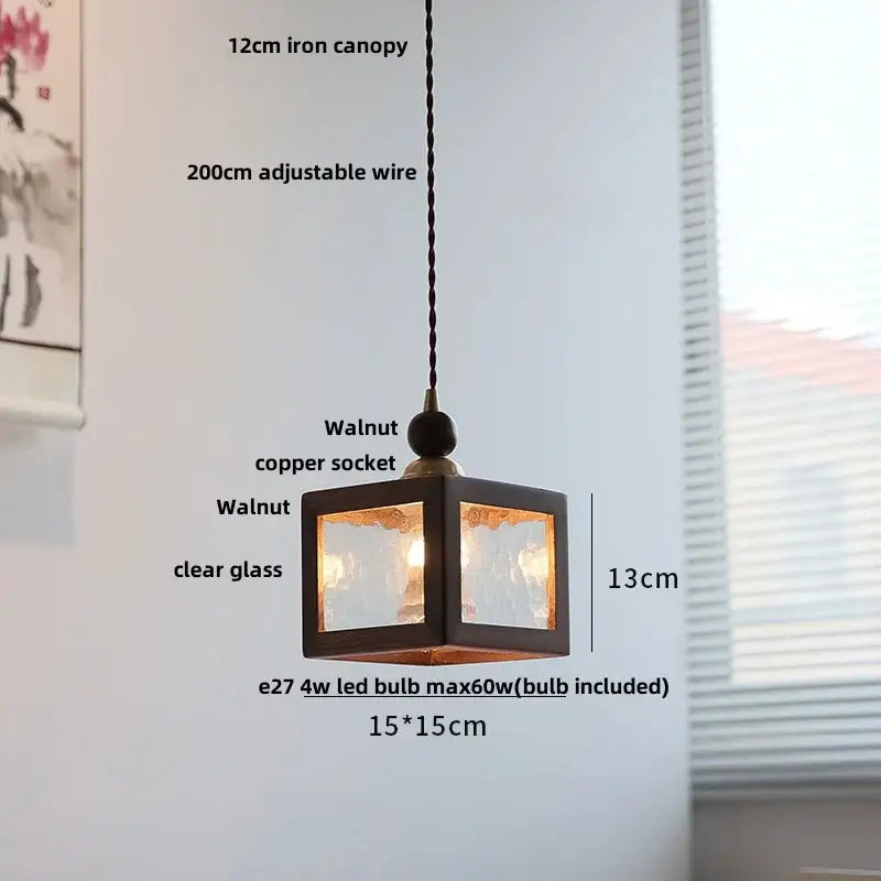 Geometric brass and clear glass led pendant light dining room