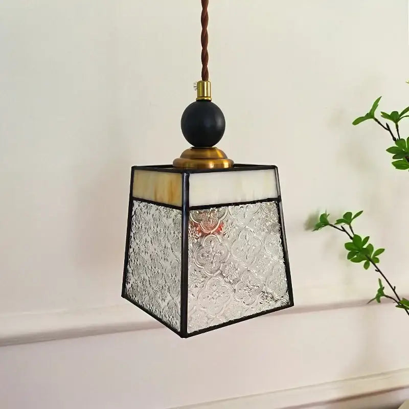 Geometric brass and clear glass led pendant light dining room