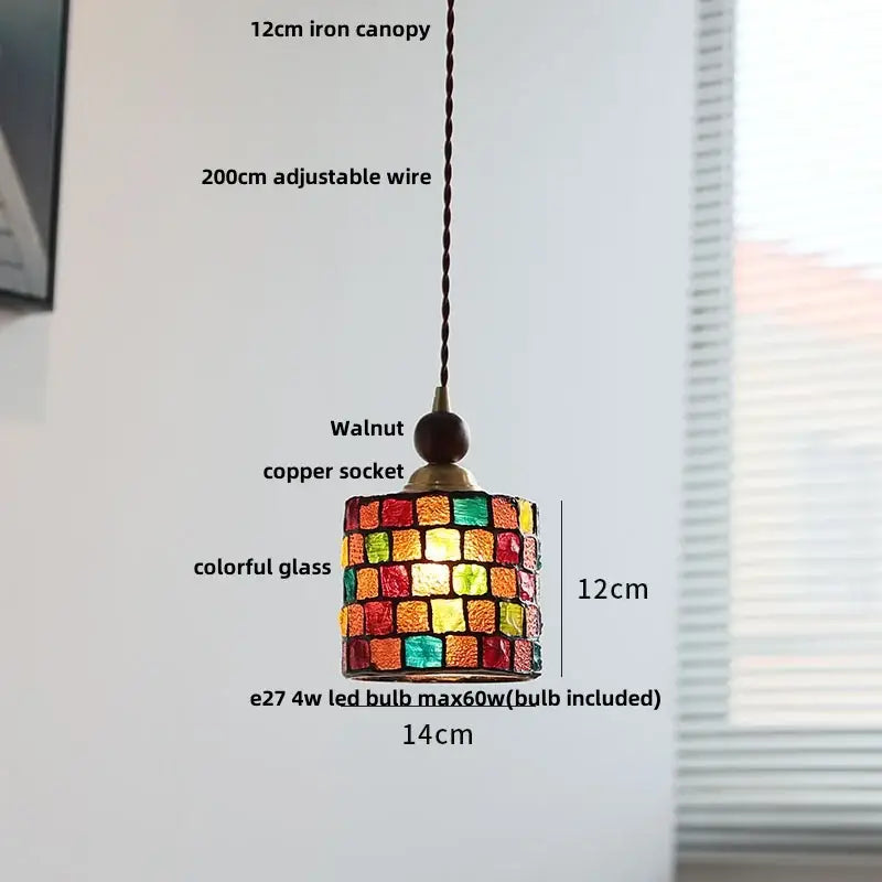 Geometric brass and clear glass led pendant light dining room