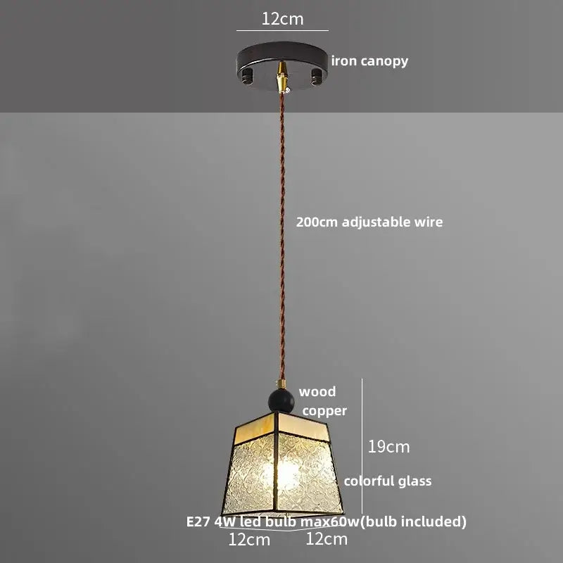 Geometric brass and clear glass led pendant light dining room