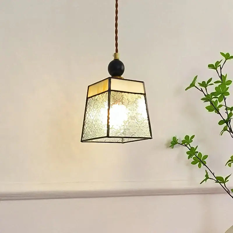 Geometric brass and clear glass led pendant light dining room