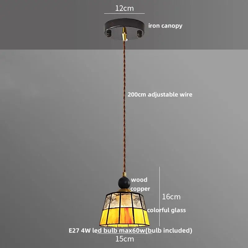 Geometric brass and clear glass led pendant light dining room