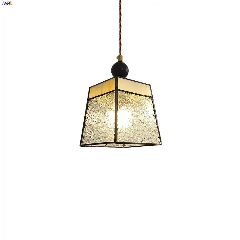 Geometric brass and clear glass led pendant light dining room