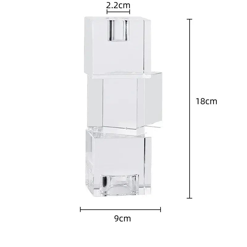 Geometric crystal glass candle holder living room cube decor