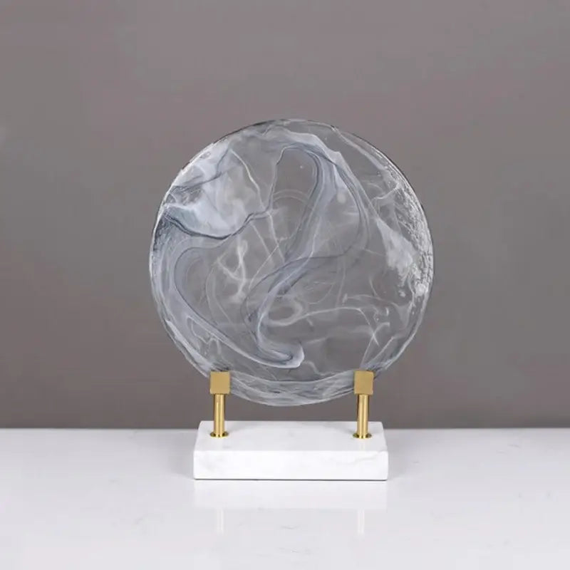 Geometric disk marble clear glass orbs living room decor figurines