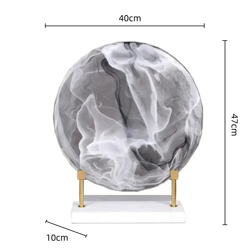 Geometric disk marble clear glass orbs living room decor figurines