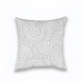 Geometric embroidered light grey cotton cushion cover living room