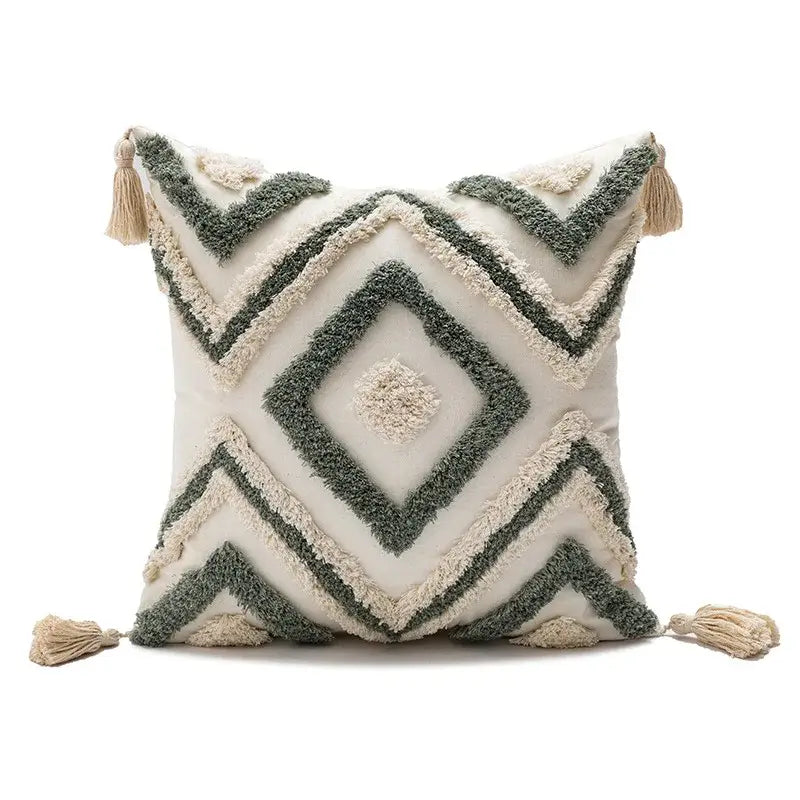 Geometric embroidery boho cushion cover living room throw pillow