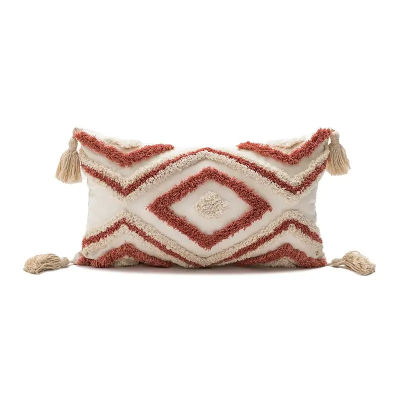 Geometric embroidery boho cushion cover living room throw pillow