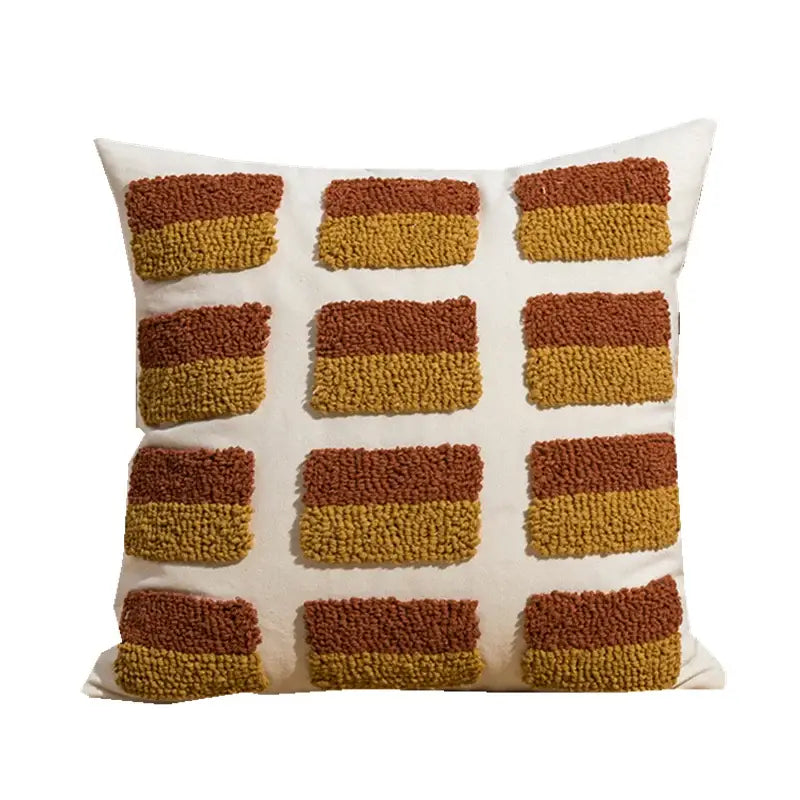 Geometric embroidery circle cushion cover living room earthy decor