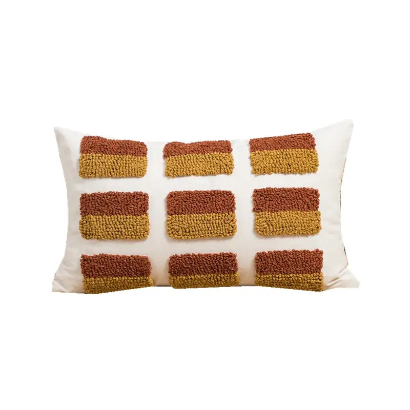 Geometric embroidery circle cushion cover living room earthy decor