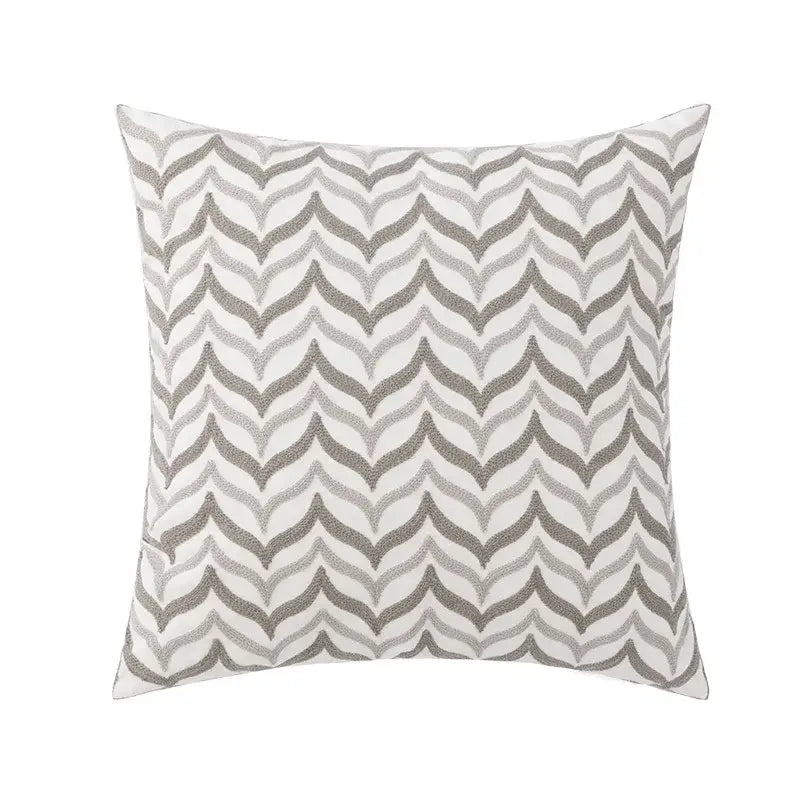 Geometric embroidery cushion cover black & grey living room decor