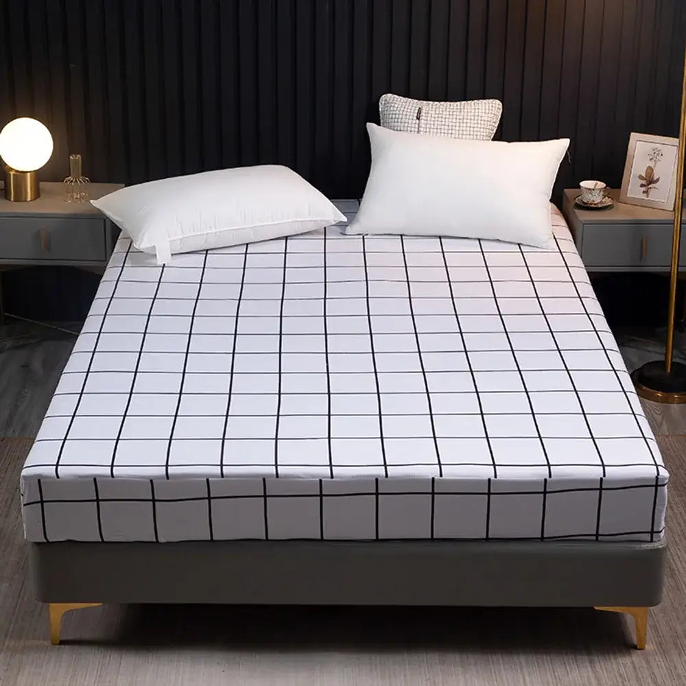 Geometric figure white & gold sheet set bedroom bedding