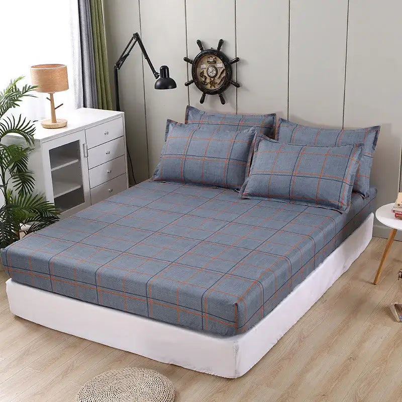 Geometric figure white & gold sheet set bedroom bedding