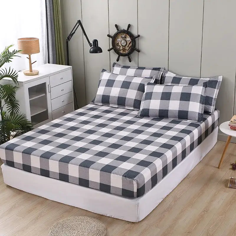 Geometric figure white & gold sheet set bedroom bedding