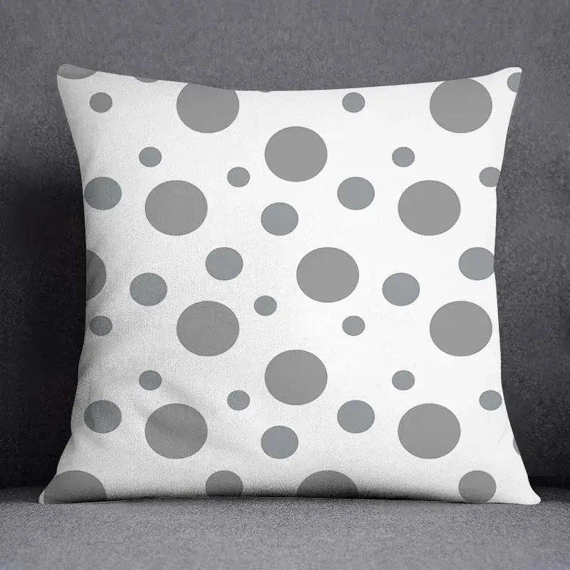Geometric floral print gray & white pillow case living room decor