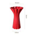 Geometric fold pattern red ceramic vase living room decor with twine