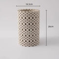 Geometric folding cream and black ceramic vase living room decor