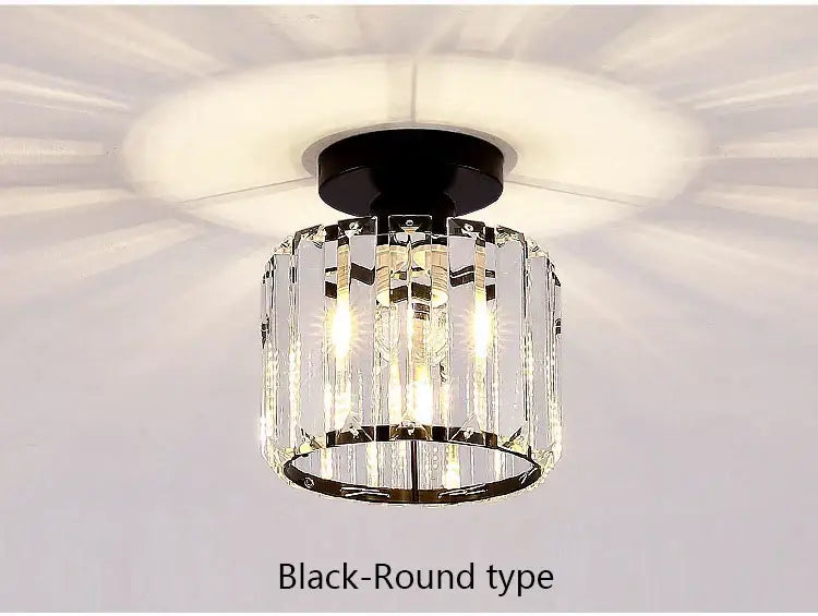 Geometric gold crystal led chandelier living room light