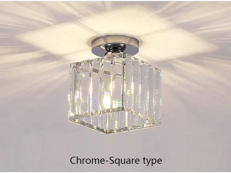 Geometric gold crystal led chandelier living room light